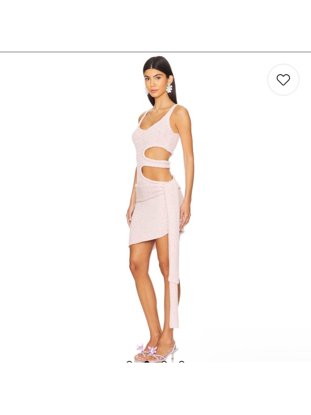 New Asta Resort Pink Cutout Knit Mini Dress